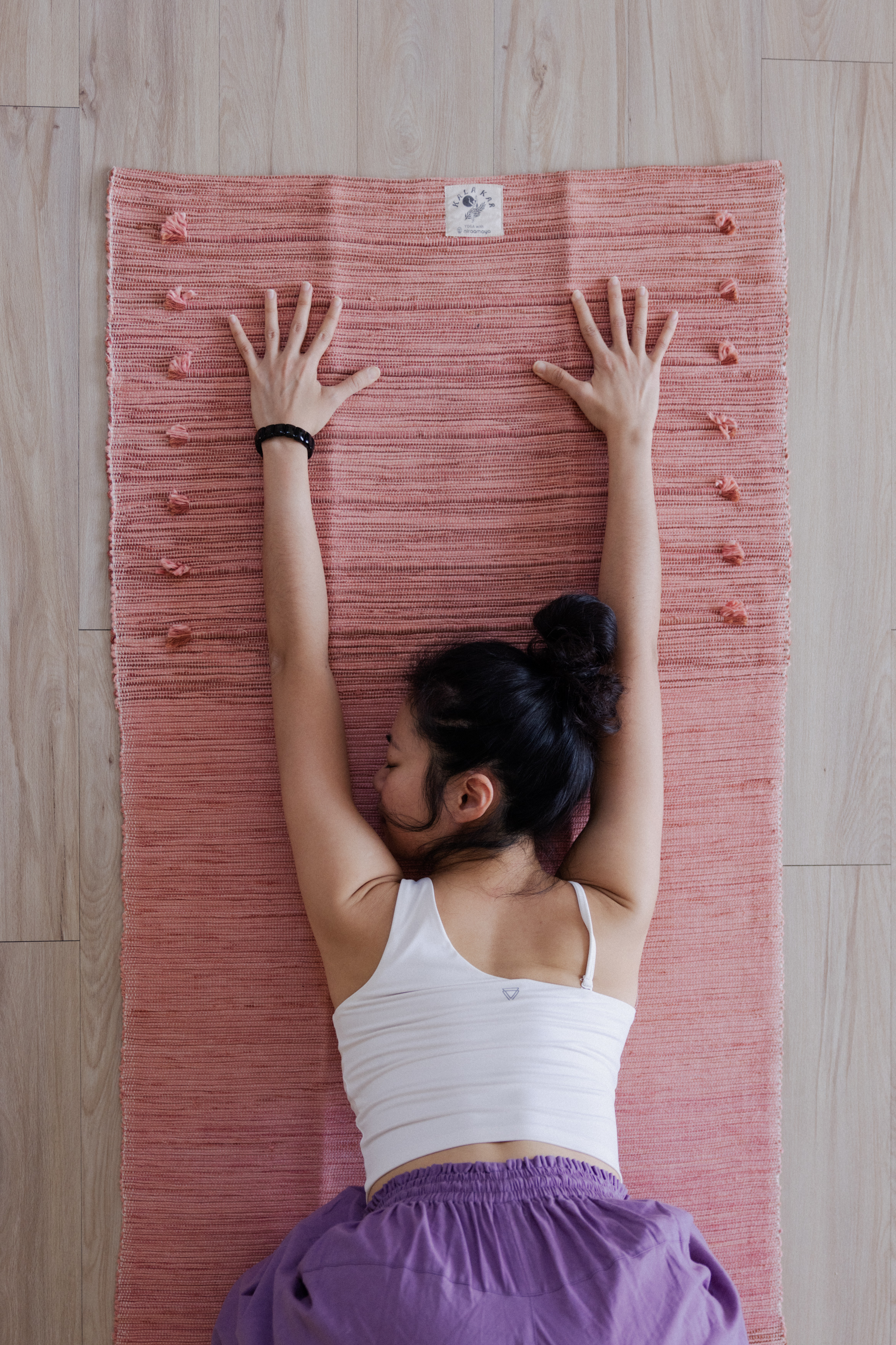 【YOGA】印度手工染織瑜伽墊_粉