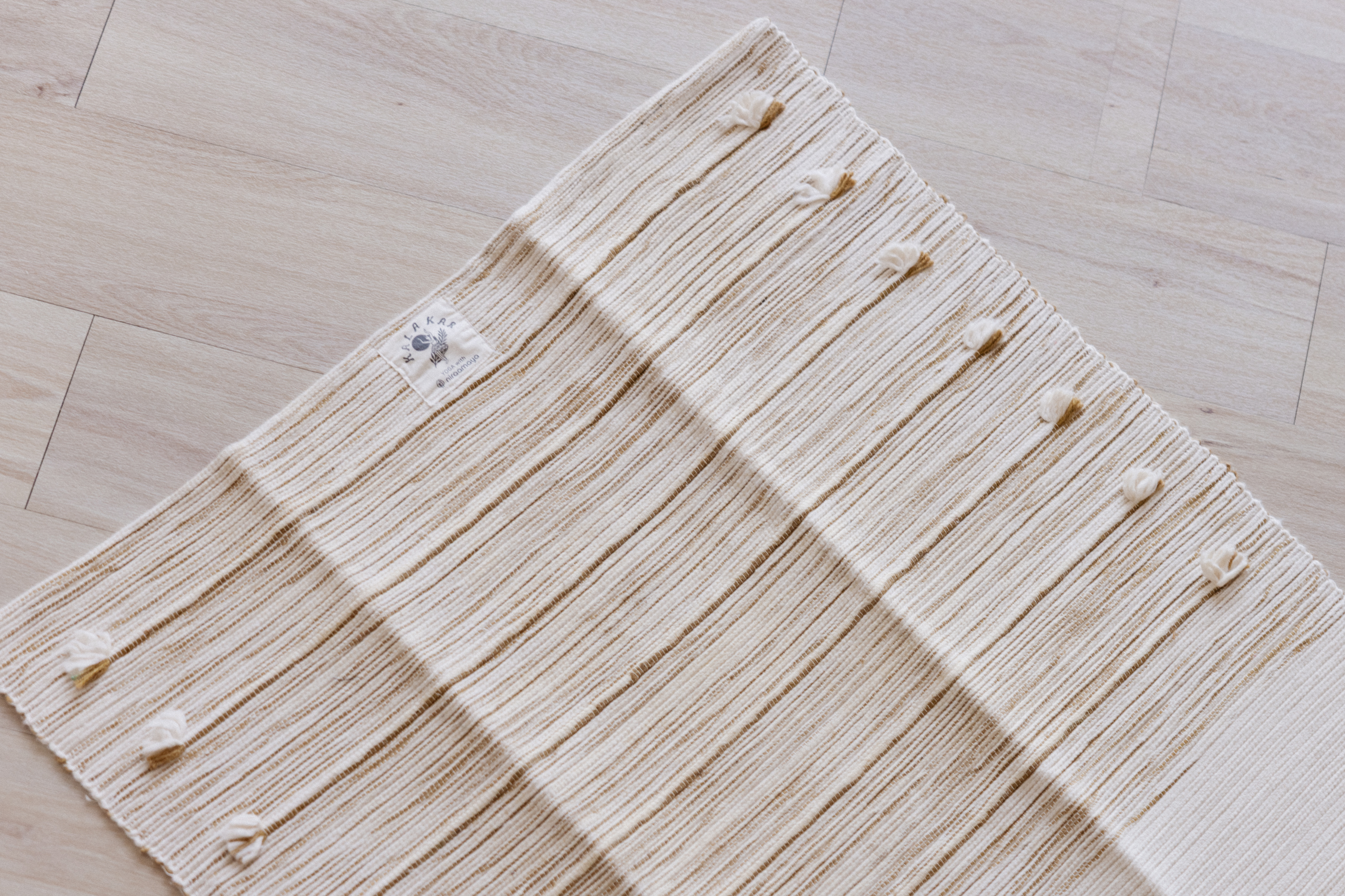 【YOGA】印度手工染織瑜伽墊_象牙白