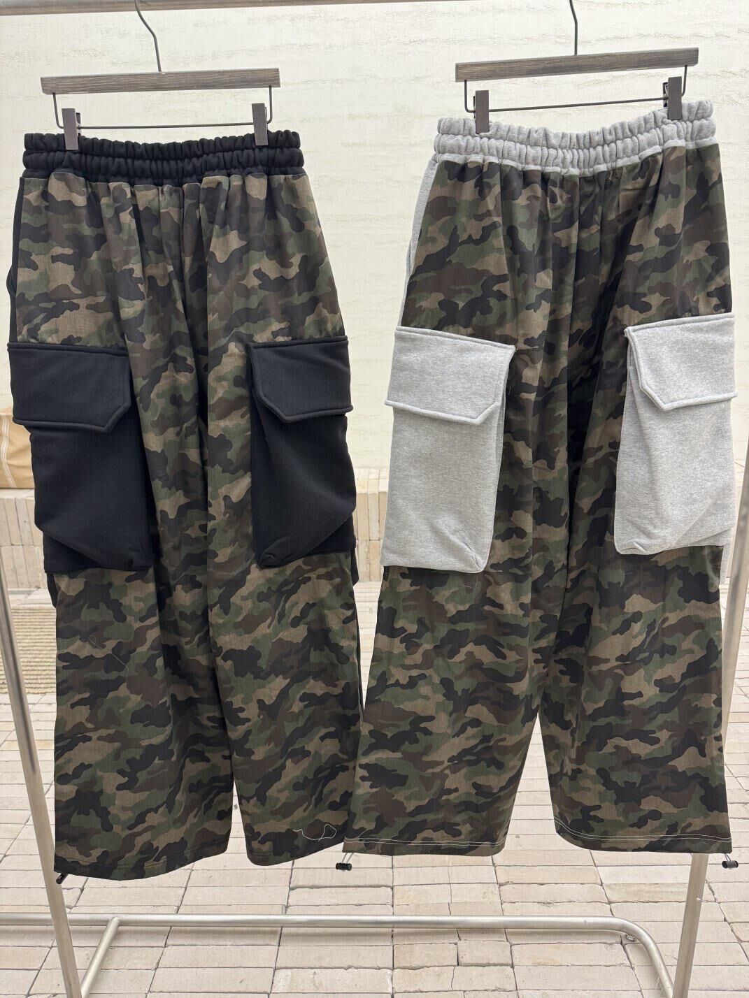 拼迷彩工裝可束腳運動褲 GLAMOUR-122P