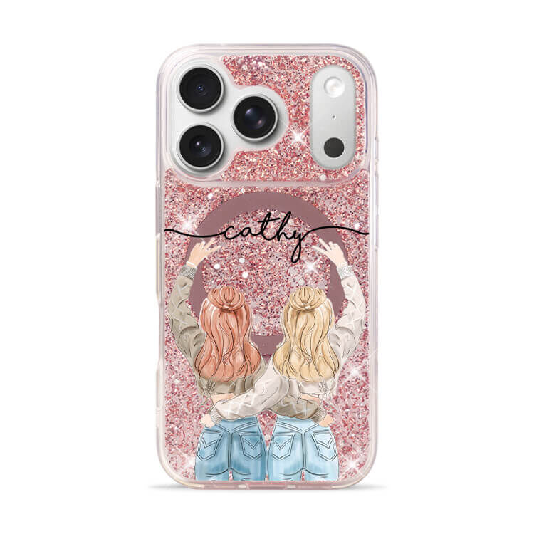 閨蜜女孩 玫瑰金貝拉殼 (MagSafe兼容) - (訂製名字) iPhone客製化手機殼