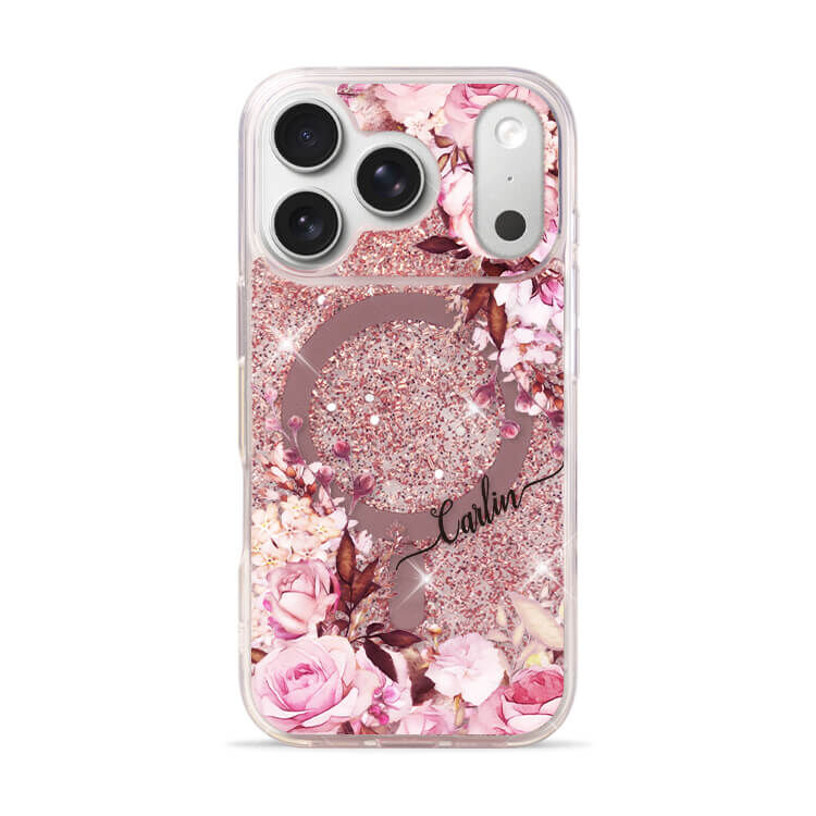 法式玫瑰 玫瑰金貝拉殼 (MagSafe兼容) - (訂製名字) iPhone客製化手機殼