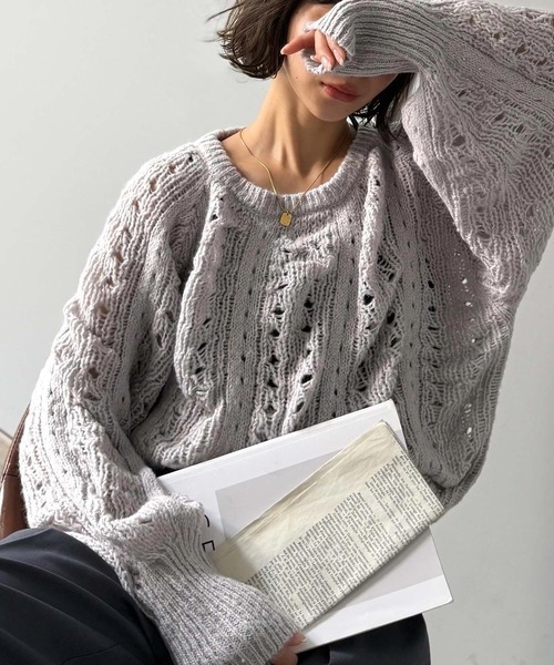 本週限時接單!! 日本🇯🇵連線 Classical Elf 柔軟寬鬆鏤空針織衫 針織衫 鏤空針織 休閒 寬鬆 長袖 5色(任買兩件711免運)/預購