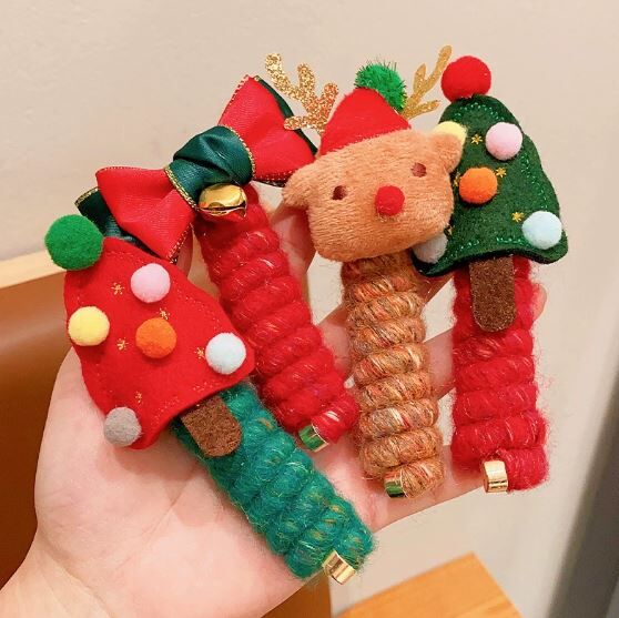 圣诞预购 圣诞头饰儿童卷卷电话线 随机