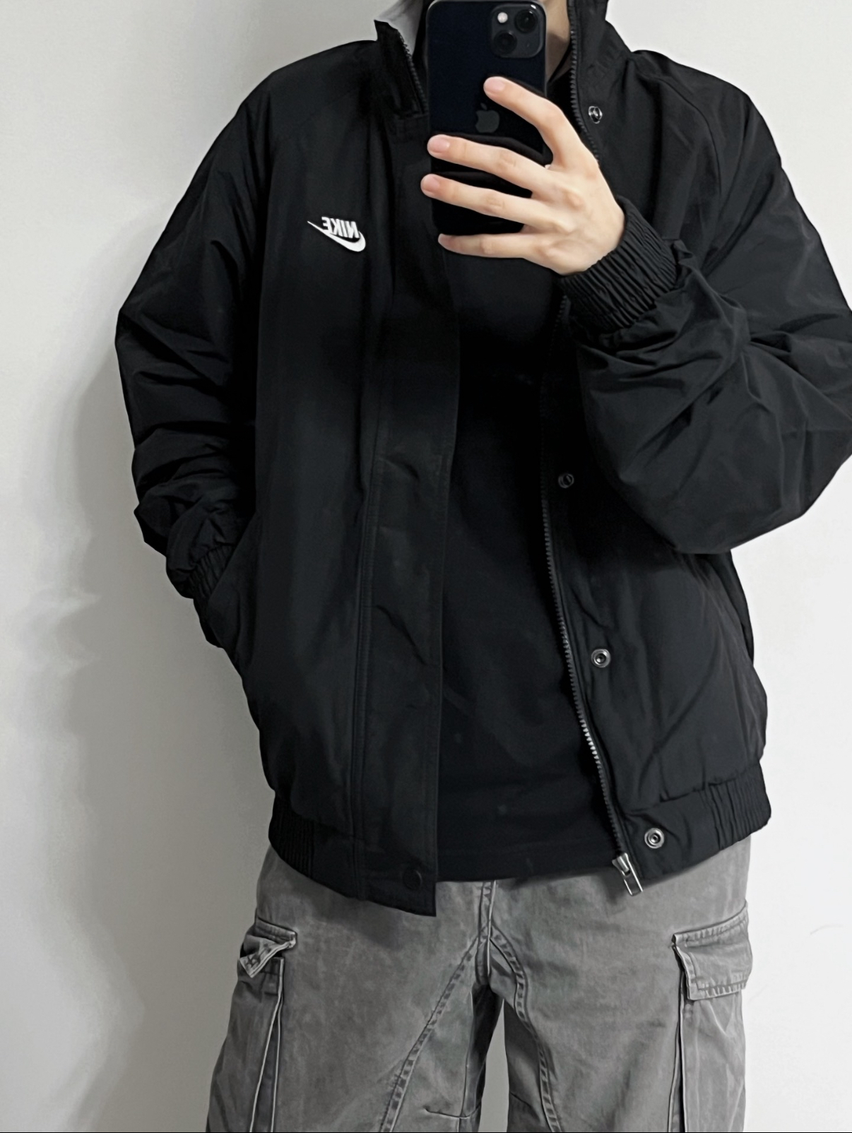 NIke Club Futura 簡約風刺繡外套 鋪棉外套 立領外套 教練外套 合身 加絨 防風 黑色 FZ0657-010/預購