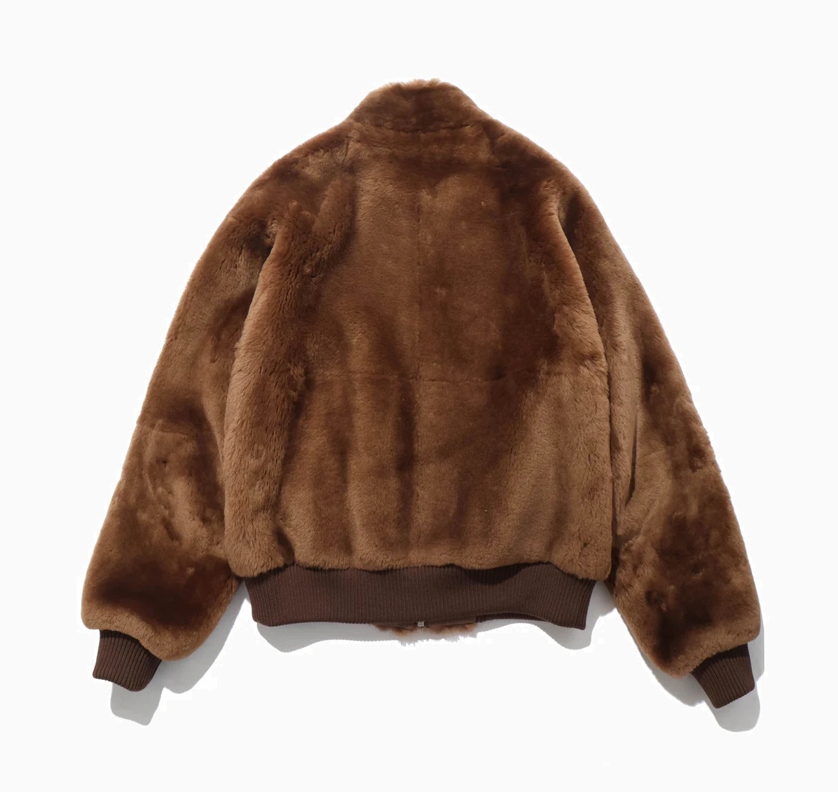 AURALEE 2025 A/W STRAIGHT MERINO MOUTON FUR ZIP BLOUSON BROWN - PRE ORDER ITEM (預訂中)