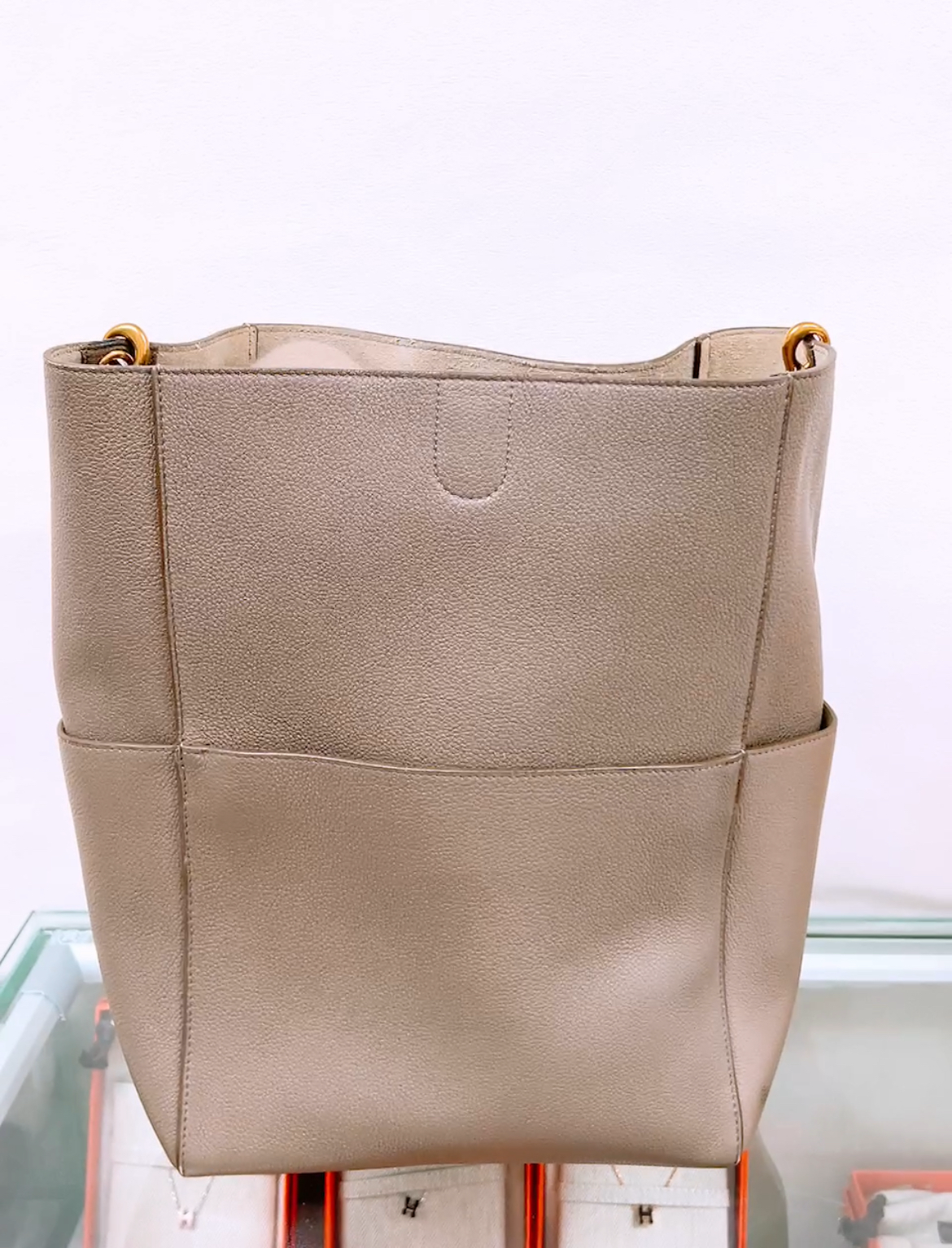 Celine sangle bucket medium grey