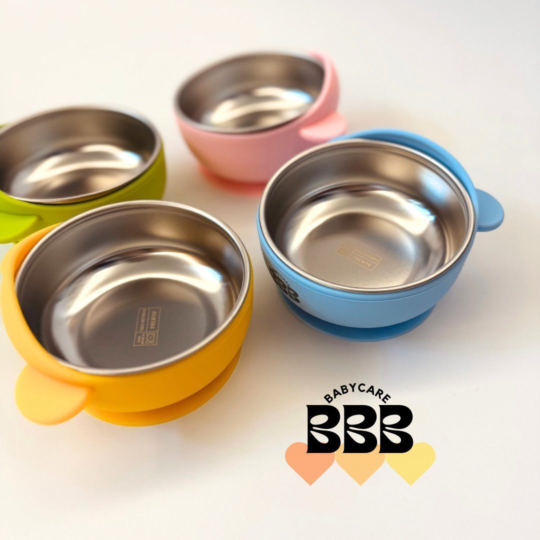 BBB_Babycare熊仔矽膠不鏽鋼吸盤碗(2合1)