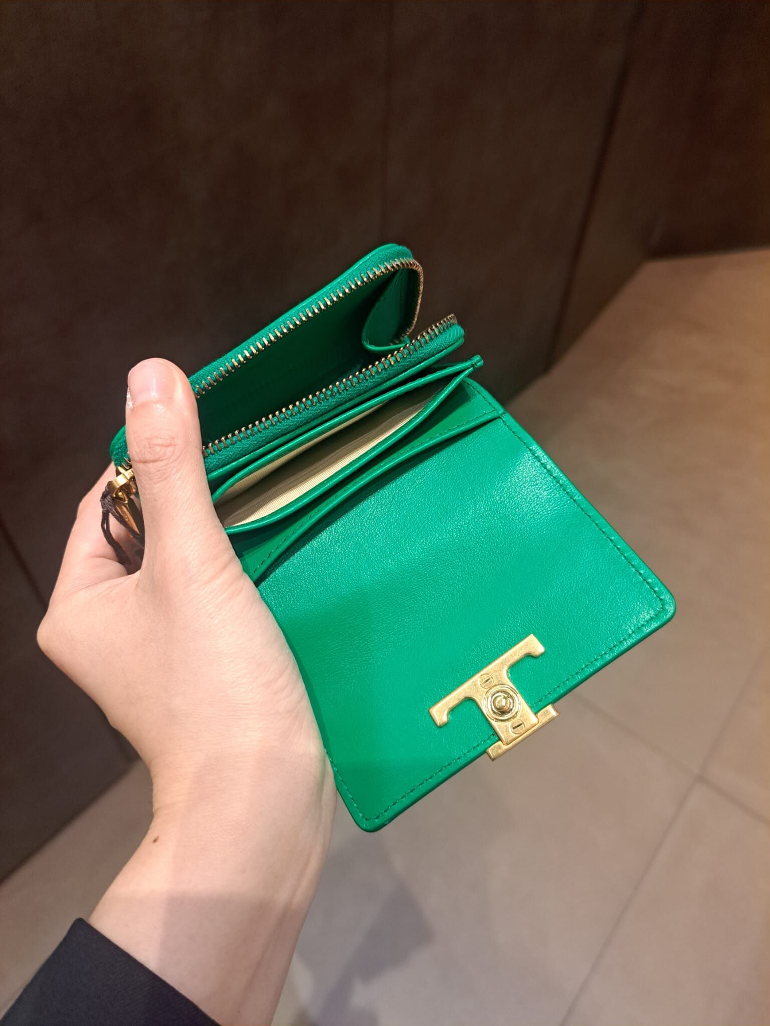 Tods TSA P Monete Carte Wallet Green