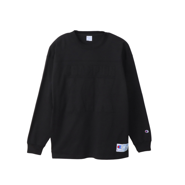 男款- ACTION STYLE寬版貼布長袖TEE -黑色（C3-C412-090）