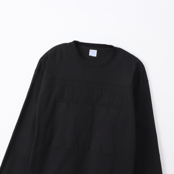 男款- ACTION STYLE寬版貼布長袖TEE -黑色（C3-C412-090）