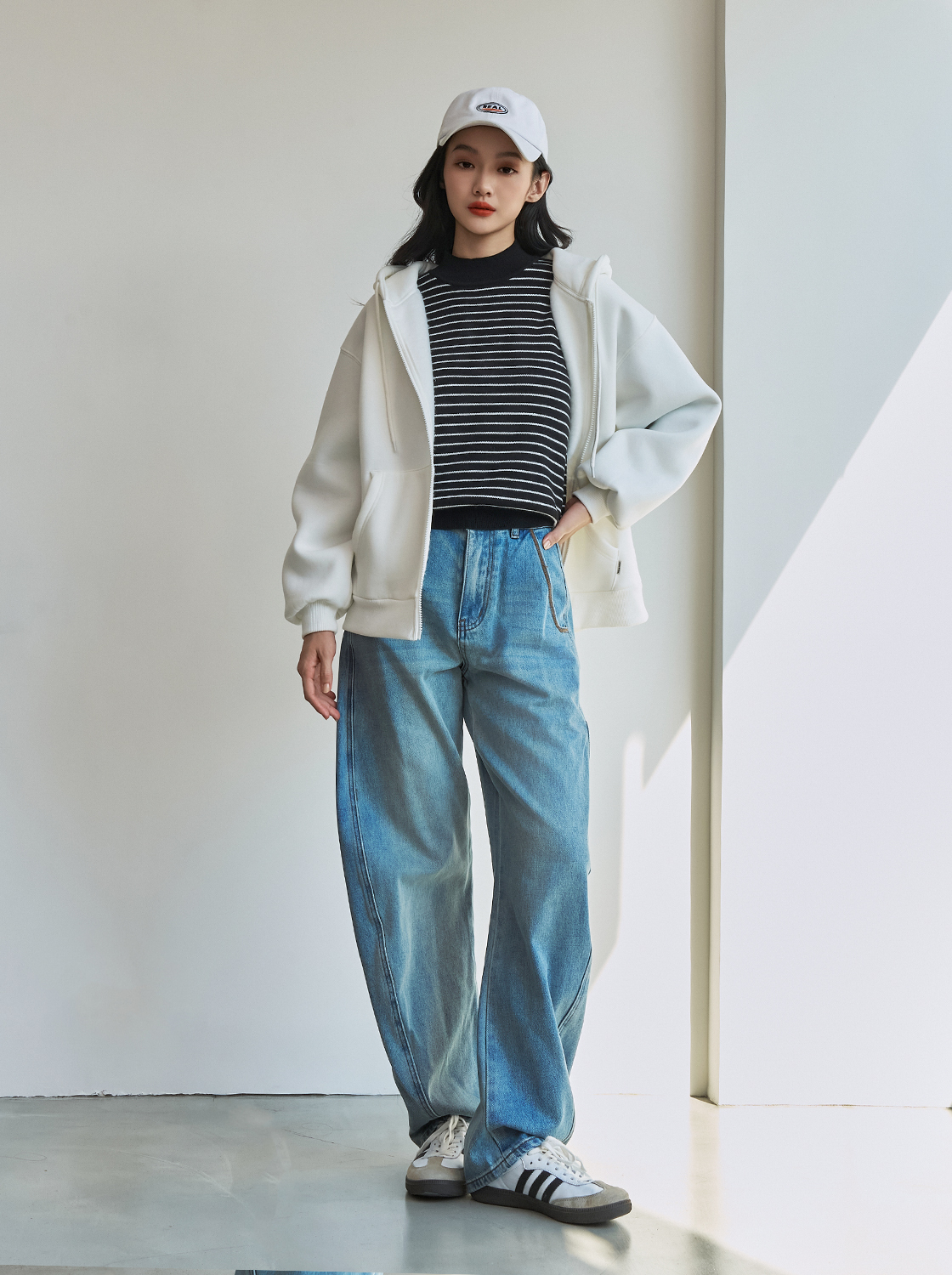 【期間限定】寬鬆落肩厚刷內磨毛外套