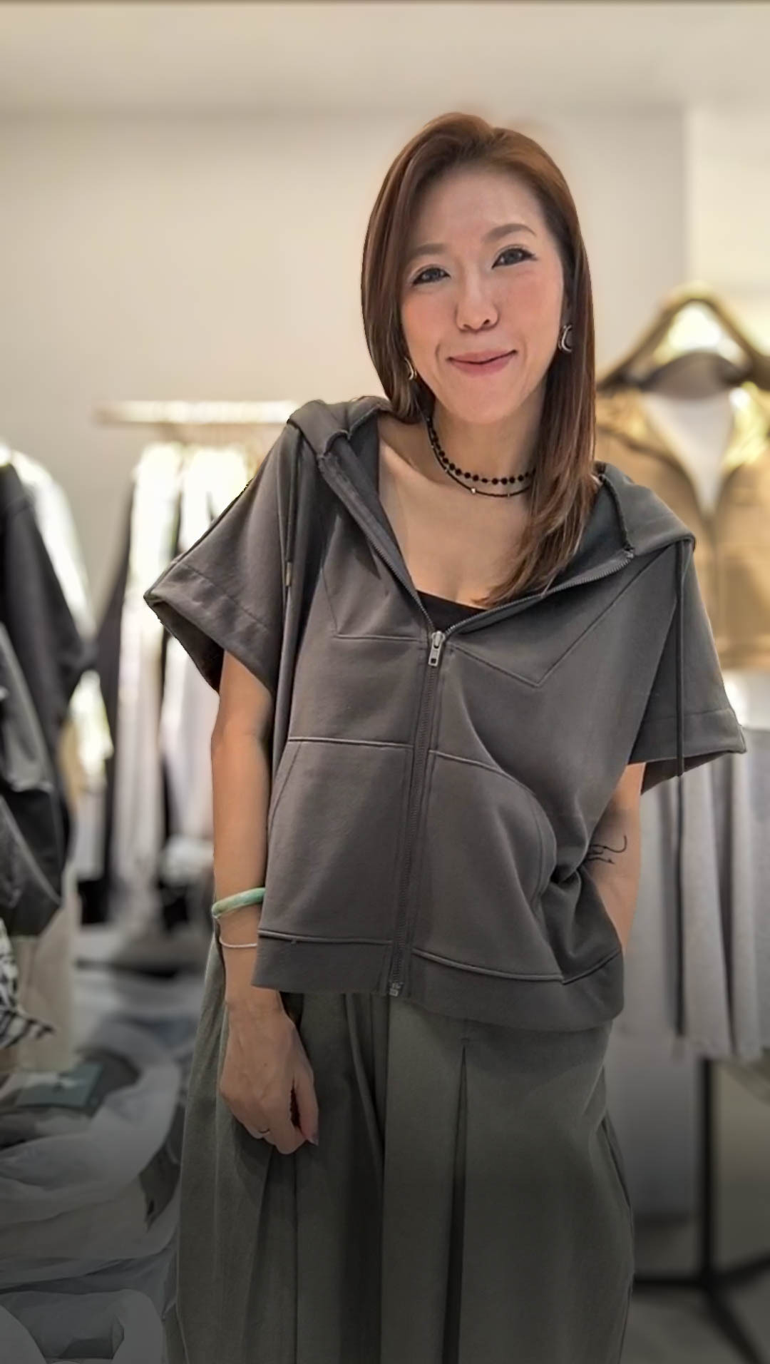🥰K0695  ▶️連帽短袖外套 👉B:150cm L:53/60cm