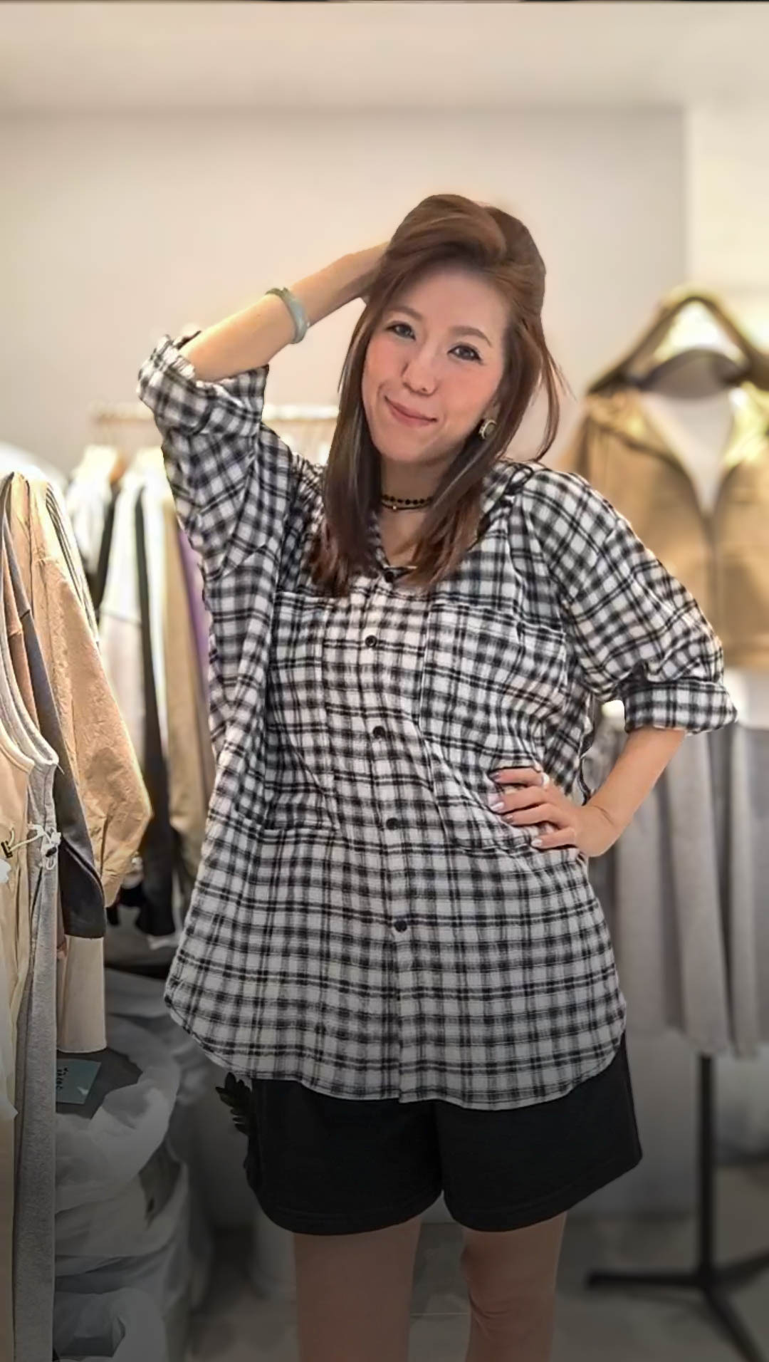 🥰K0604  ▶️格子襯衫 👉B:160cm L:65/75cm