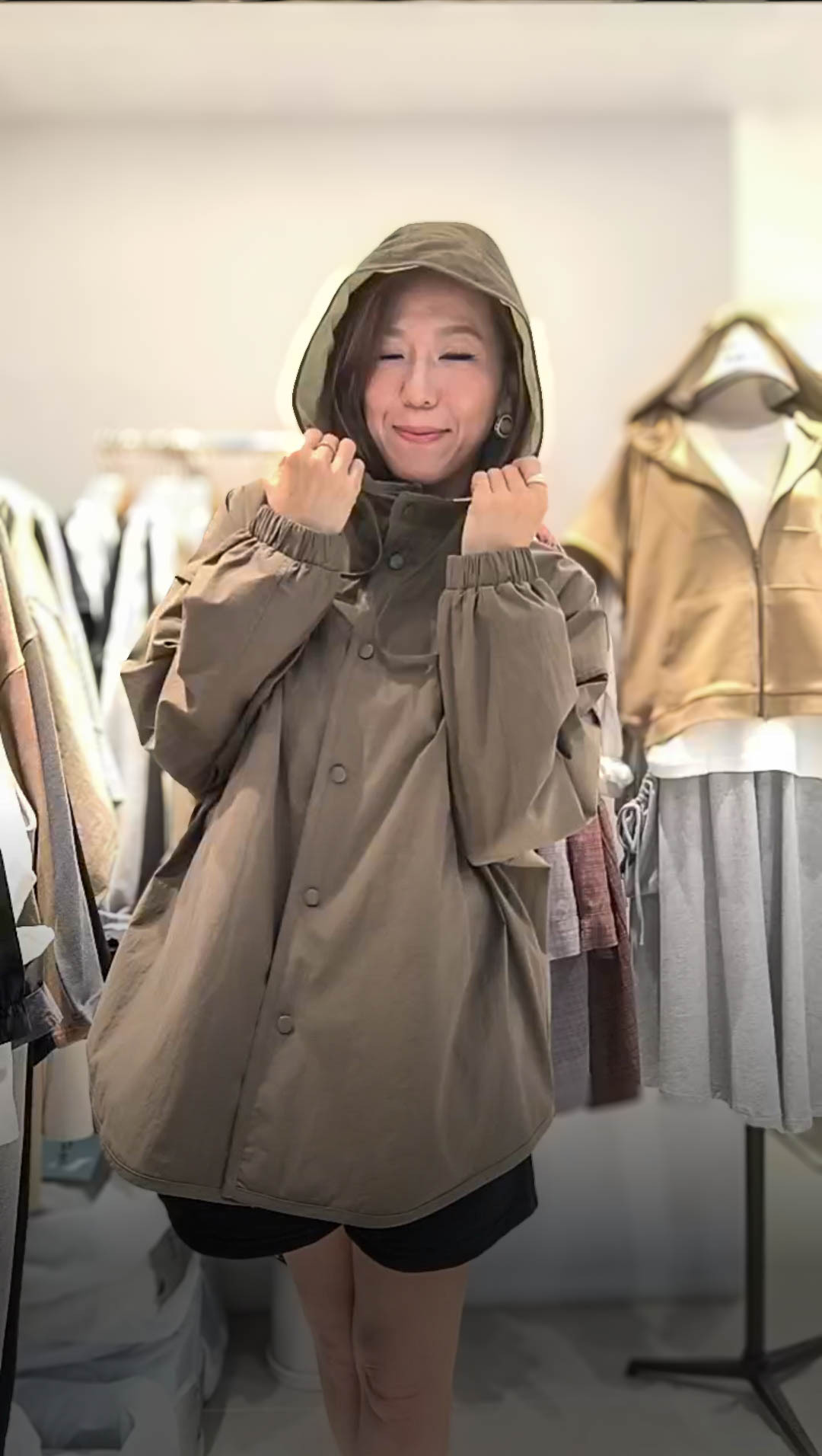 🥰K0696  ▶️連帽排扣外套 (冷天穿)👉B:150cm L:67/72cm
