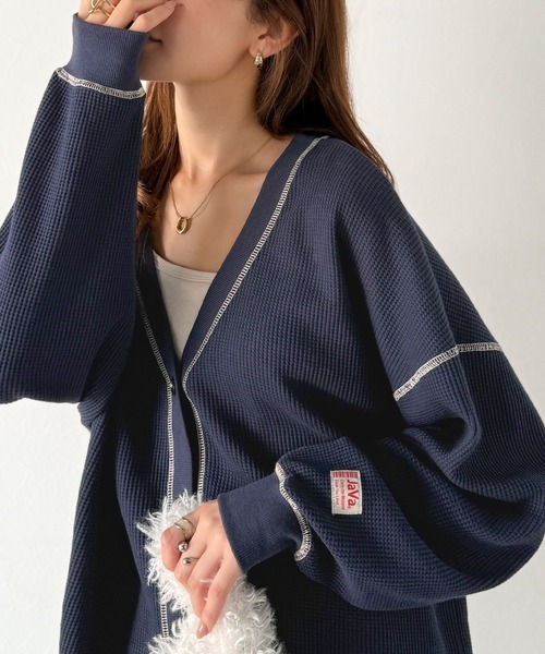 #現貨 🇯🇵日本 JaVa 配色車線 V領針織外套