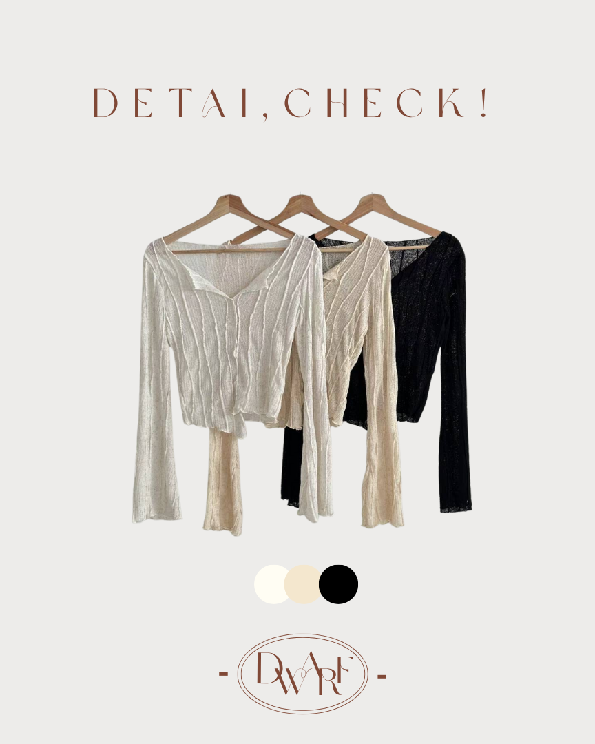 《KR》ruffle邊波浪紋長袖上衣