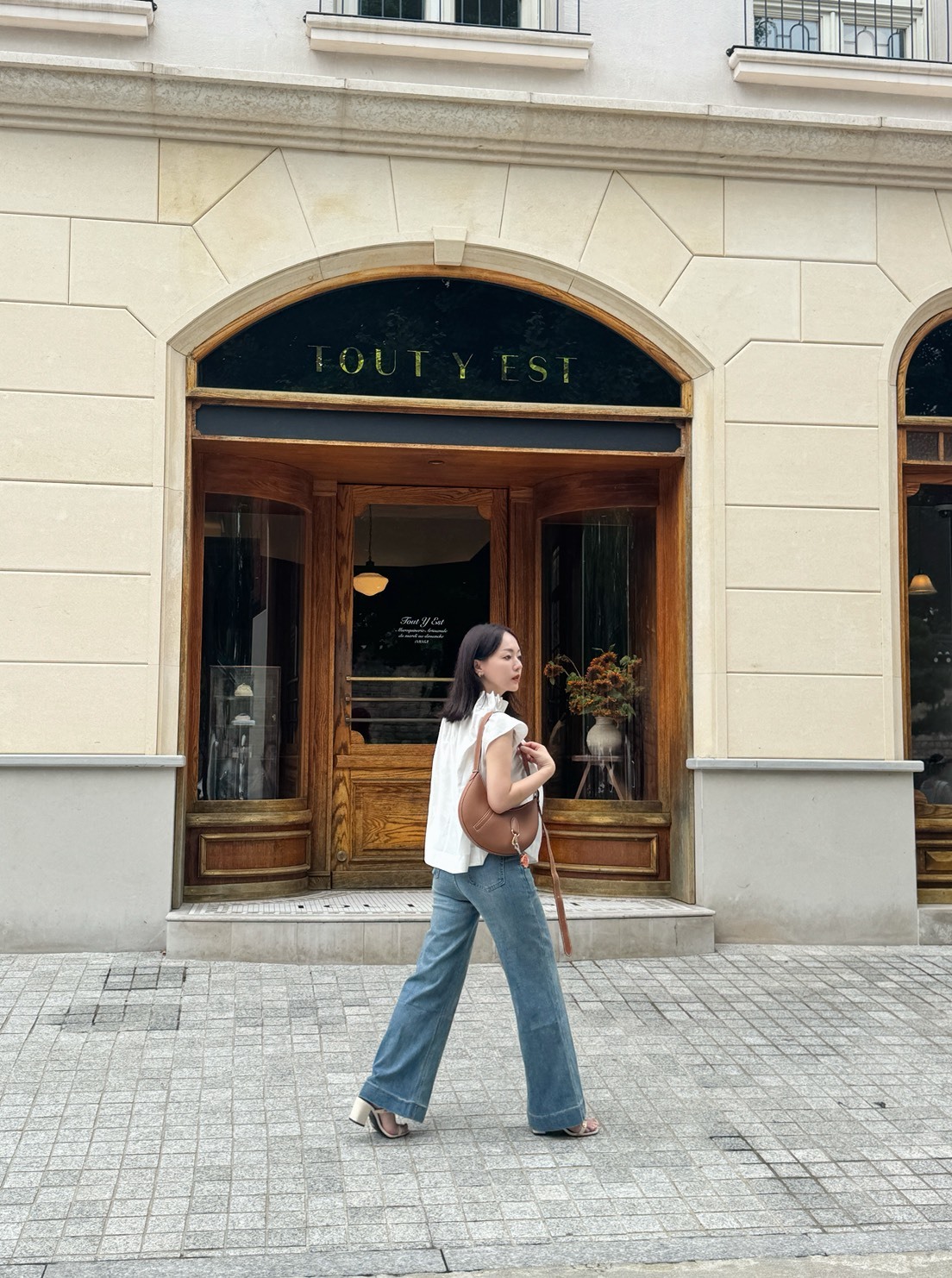 爆款顯瘦牛仔寬褲