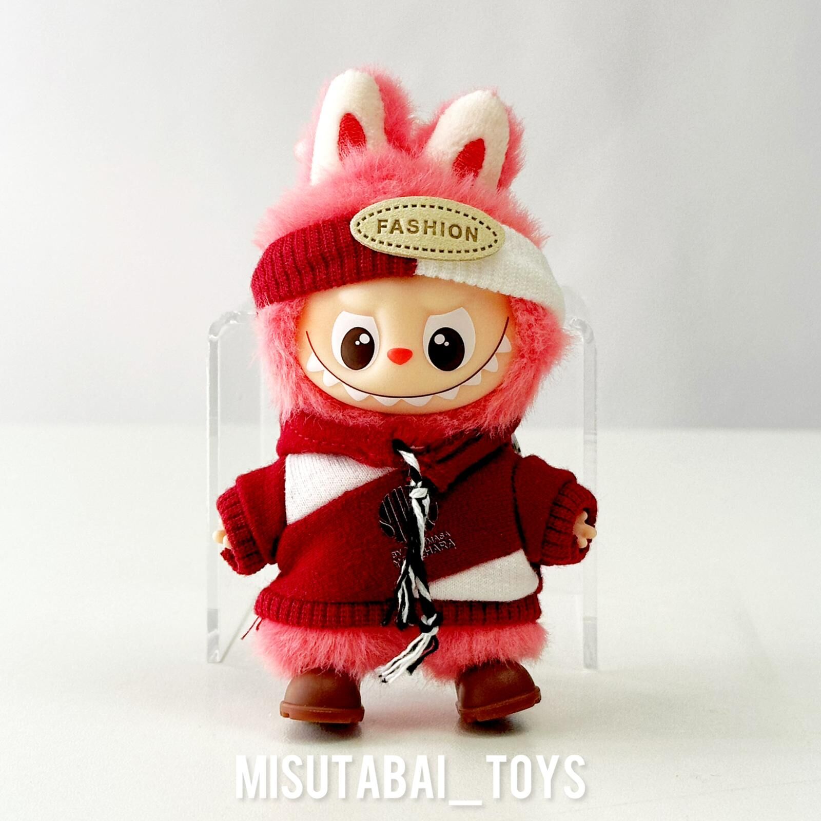 Mini Doll Outfit M26- 紅拼白Hoodie 連鞋