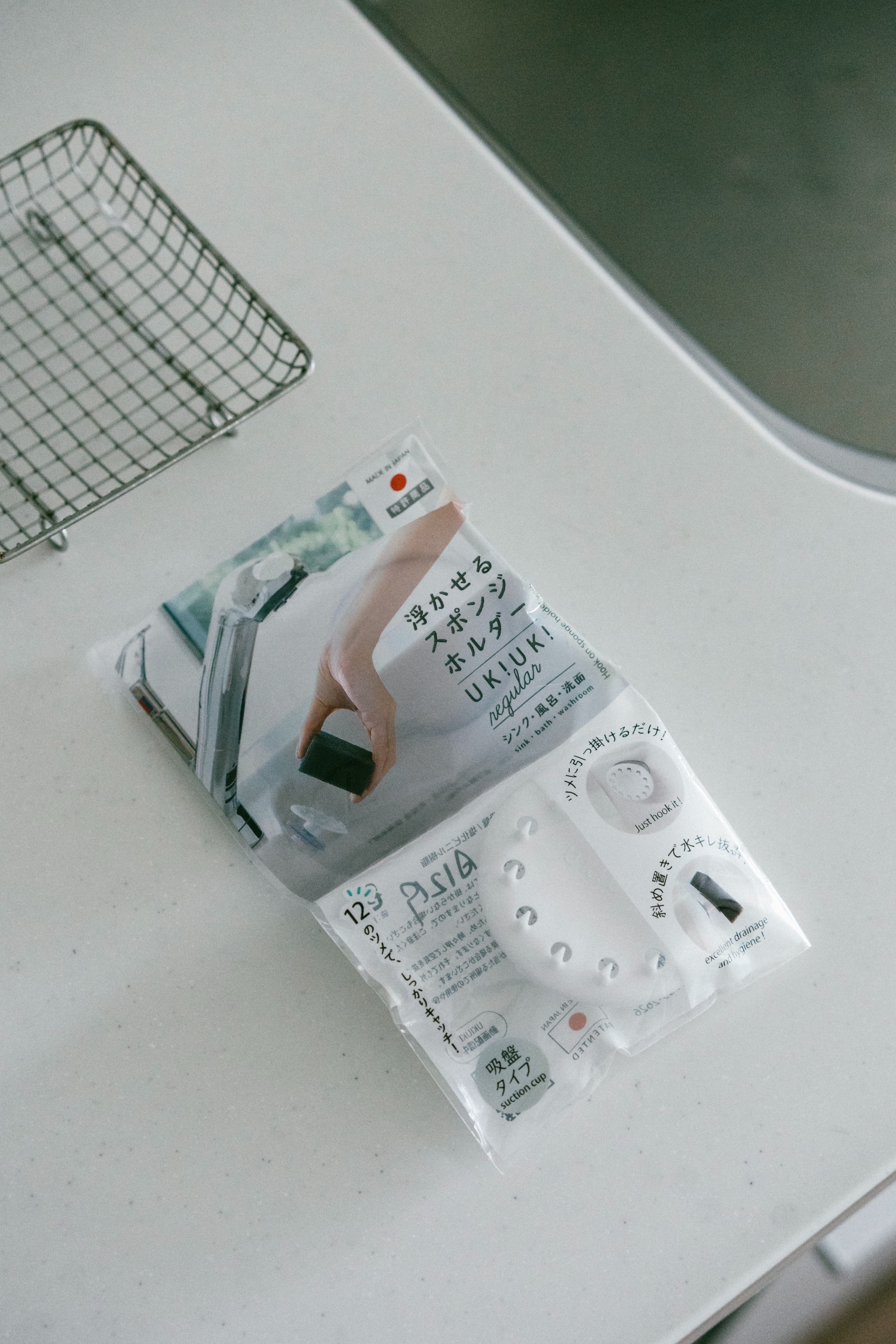 日本製UK！UK！吸盤式漂浮海綿／菜瓜布架