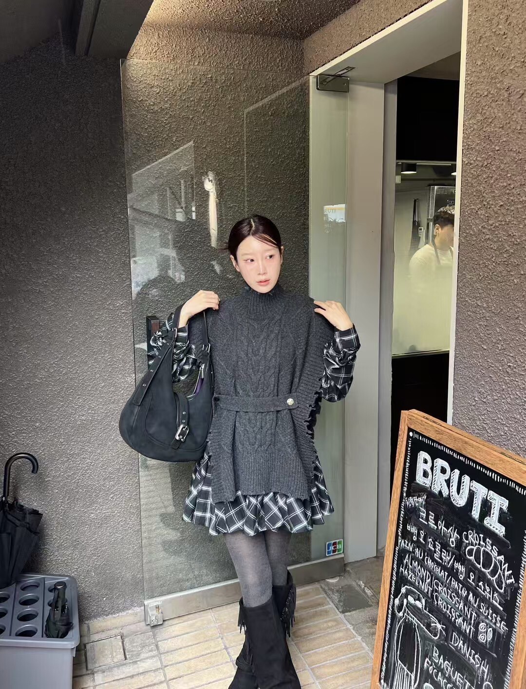 高領麻花多穿法馬甲背心