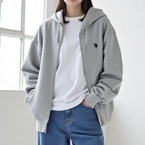 日本限定 U.S. POLO ASSN. Oversized Fleece Zip-Up Hoodie 刺繡logo 連帽外套