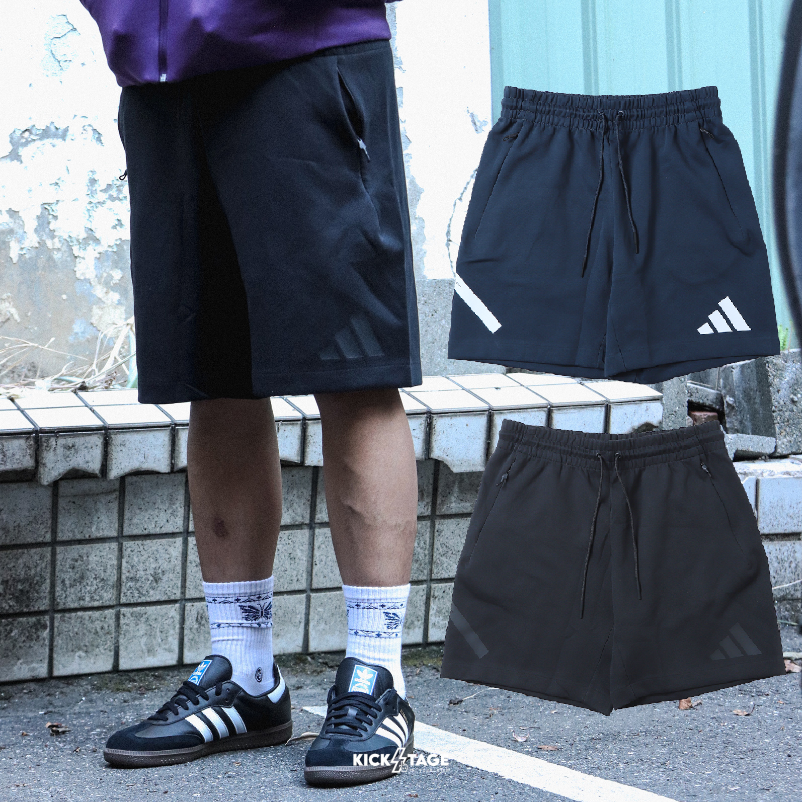 男女款 ADIDAS M Z.N.E. SHOT 深藍色 黑色 抽繩 口袋 棉褲 短褲【JE7540/JW4742】