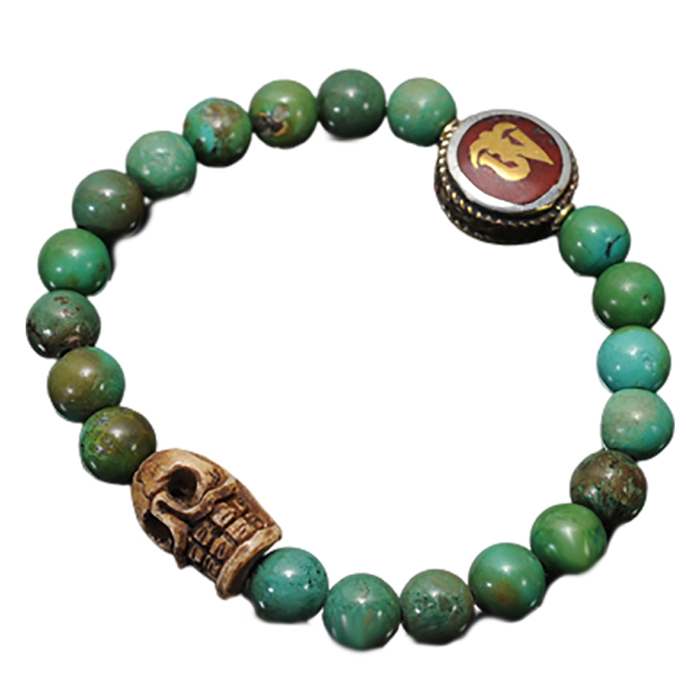 嗡{銅}&綠松石手珠8mm【十方】130165