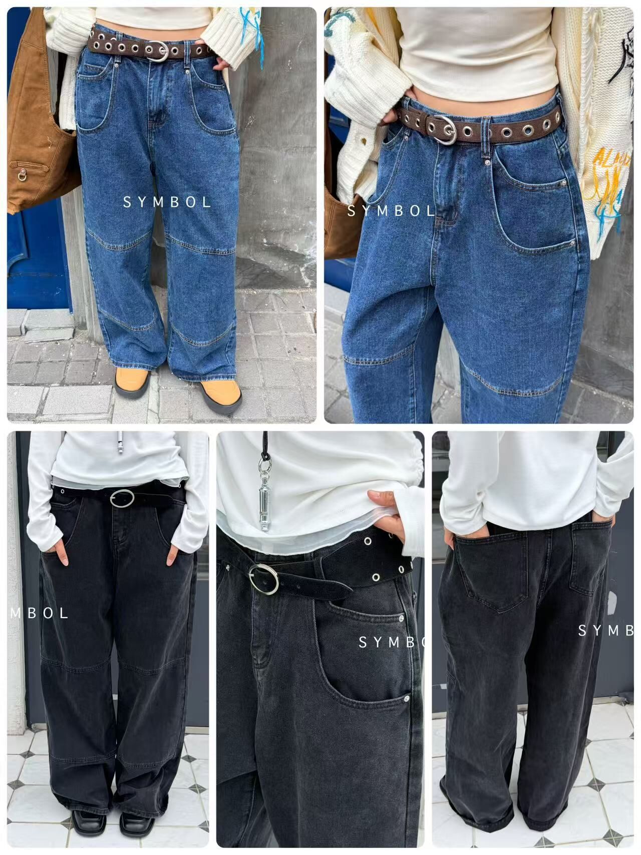 🥰K3573  ▶️牛仔長褲 👉(W:cm H:cm) M(W:cm H:cm) L(W:cm H:cm) L:cm