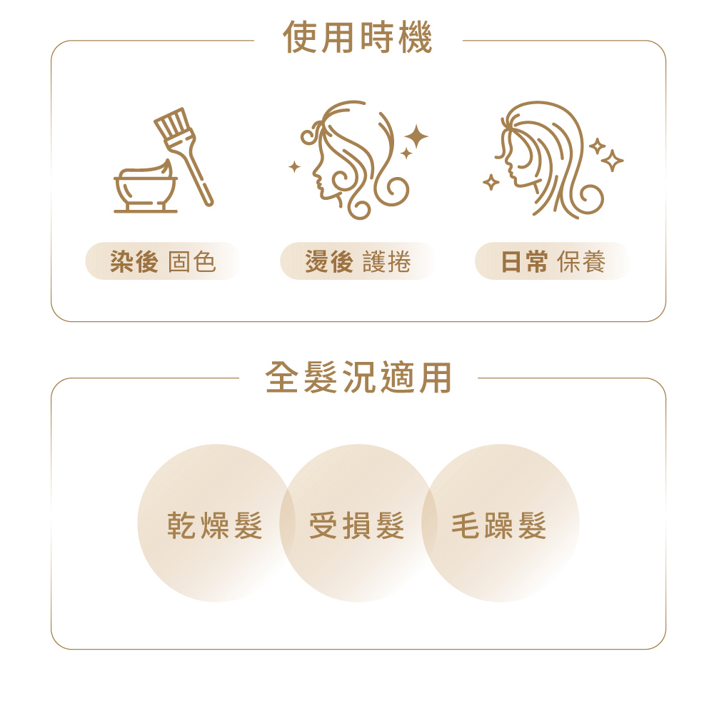 RENATA,鉑金系列,鉑金免沖精華,使用時機,染後顧色,燙後護捲,日常保養,全髮況適用,乾燥髮,受損髮,毛躁髮