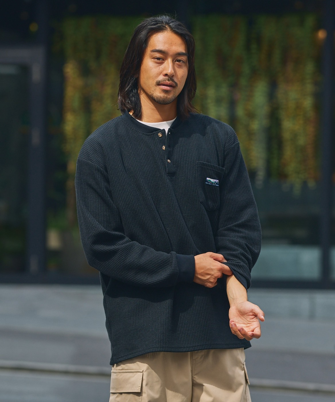 #預購 日本限定 THE CRAFT CREW PRODUCTS 亨利領 華夫格長袖T恤 四色