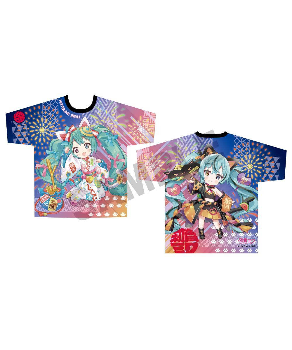 預購-「初音未來×招財貓」全彩痛T Art by らっす【日本進口精品】