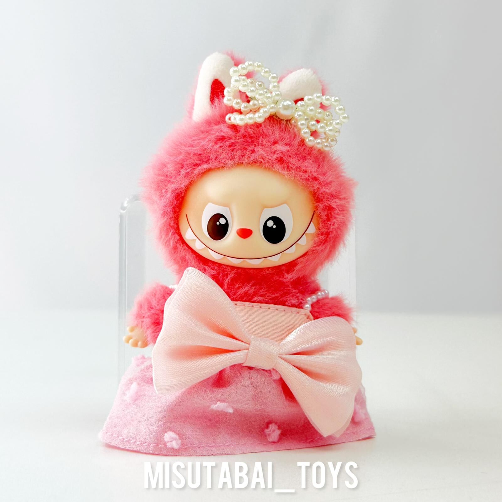 Mini Doll Outfit M28 - 粉紅蝴蝶結裙