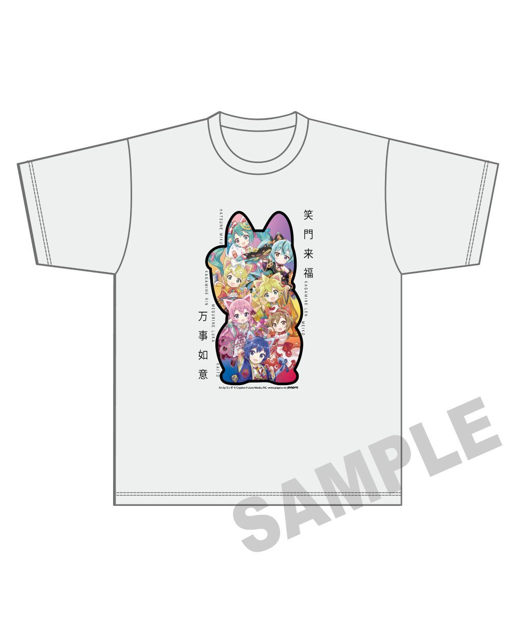 預購-「初音未來×招財貓」T恤 Piapro Characters M Art by らっす【日本進口精品】