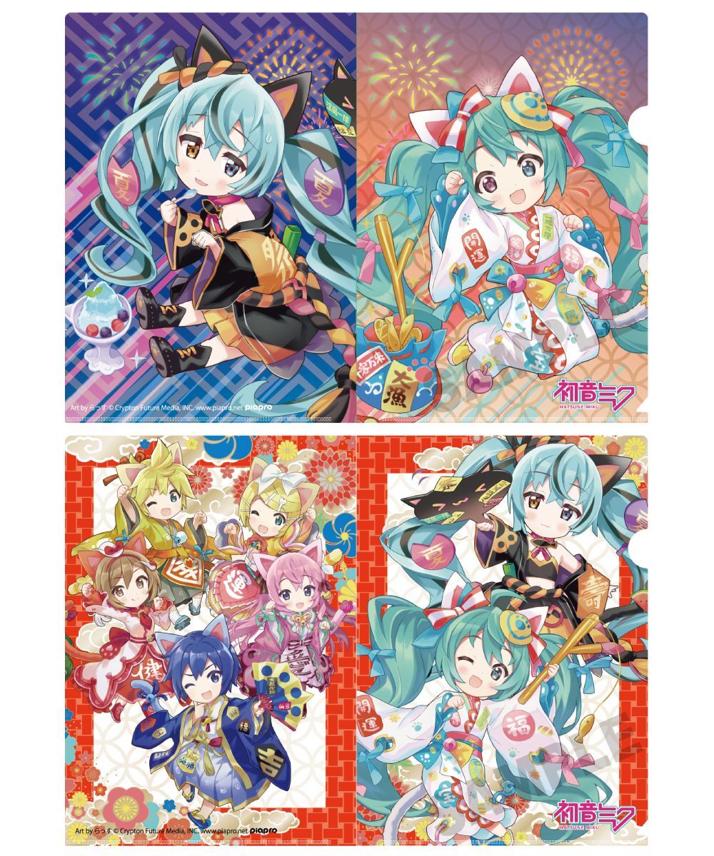 預購-「初音未來×招財貓」 A4 File夾 Art by らっす 系列【日本進口精品】