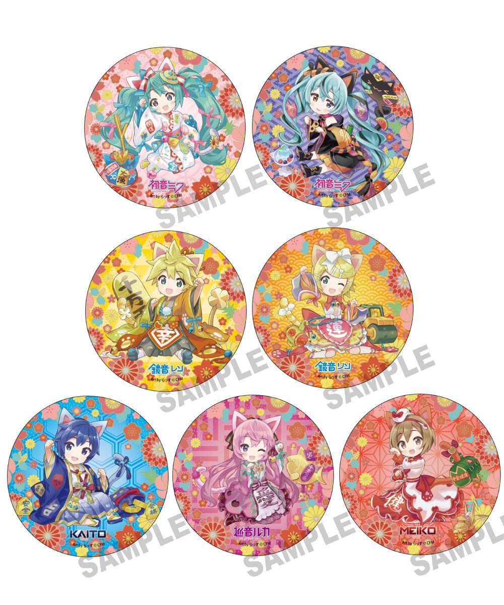 預購-「初音未來×招財貓」 Mega徽章立牌 Art by らっす 系列 【日本進口精品】