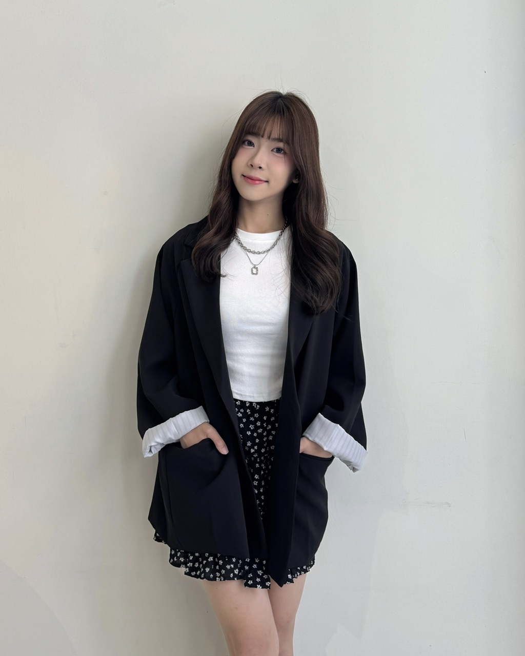 寬鬆落肩挺版西裝外套 - 2282