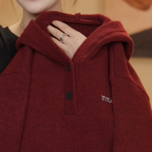 《1982》秋冬時髦刺繡紅色套頭毛衣(1-3)