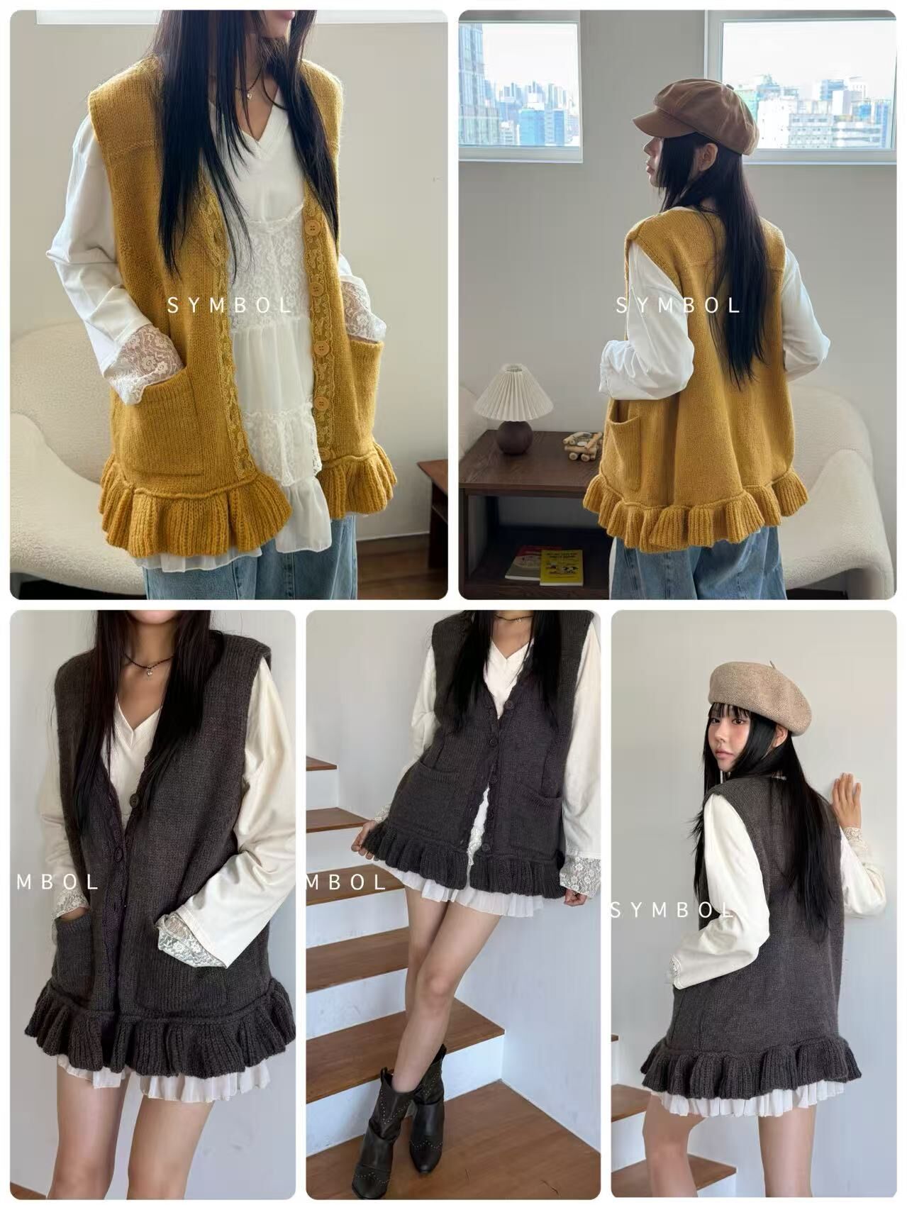 🥰K3587  ▶️針織背心 👉B:cm L:cm