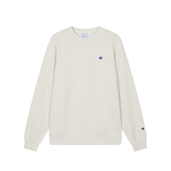 男款- RETRO CAMPUS 小C刺繡素面衛衣-米色/灰色（U5CSWSM058）