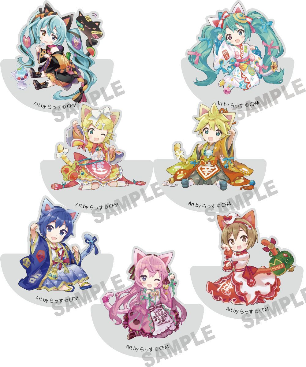 預購-「初音未來×招財貓」 搖搖壓克力飾牌 Art by らっす 系列 【日本進口精品】