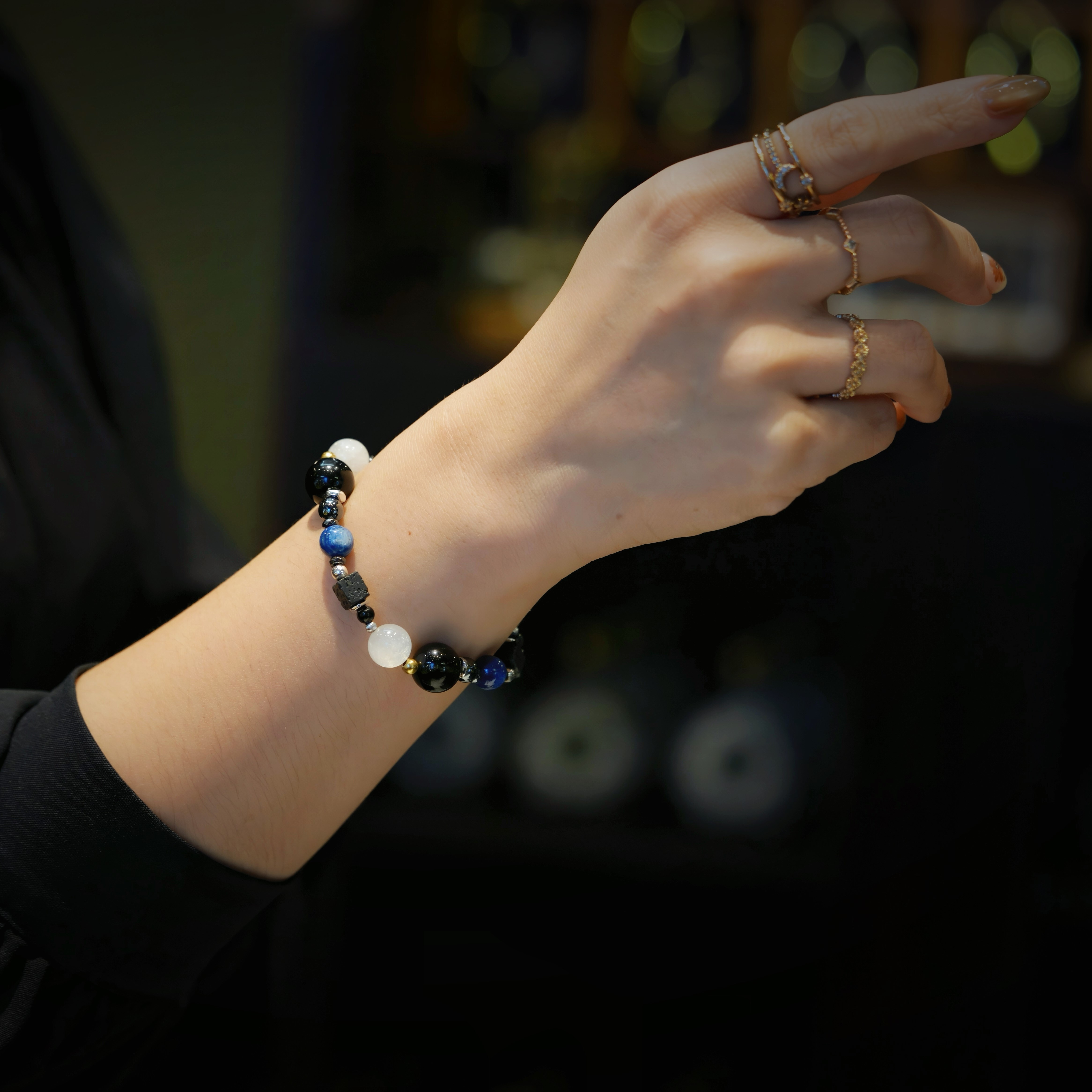 實力無窮｜金曜石白月光藍晶手鍊 C1745