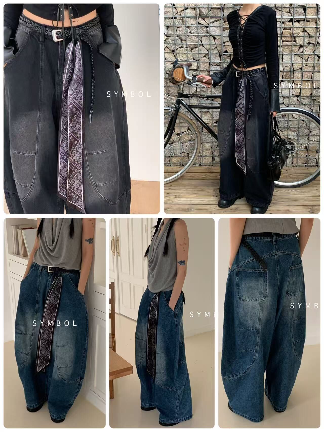 🥰K3502  ▶️牛仔長褲 👉S(W:cm H:cm) M(W:cm H:cm) L(W:cm H:cm) L:cm