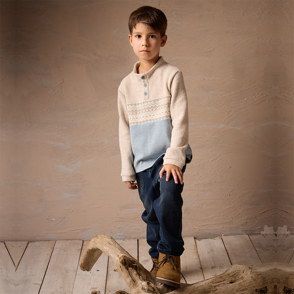 PIPPY 個性大口袋可調節腰圍牛仔長褲 藍