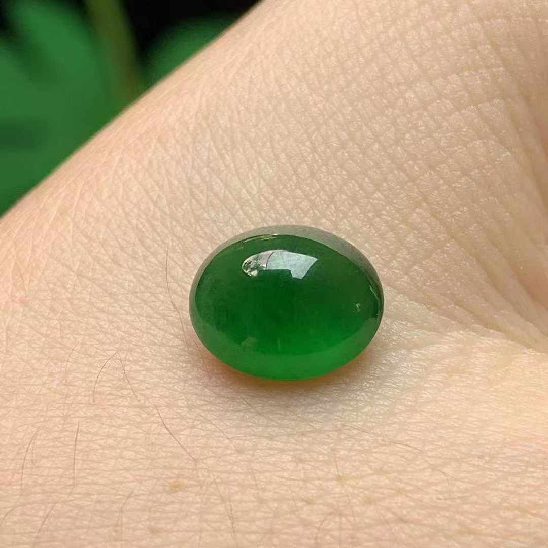 翡翠冰種滿綠蛋面,天然翡翠A玉, 緬甸玉, Jade, Jadeite