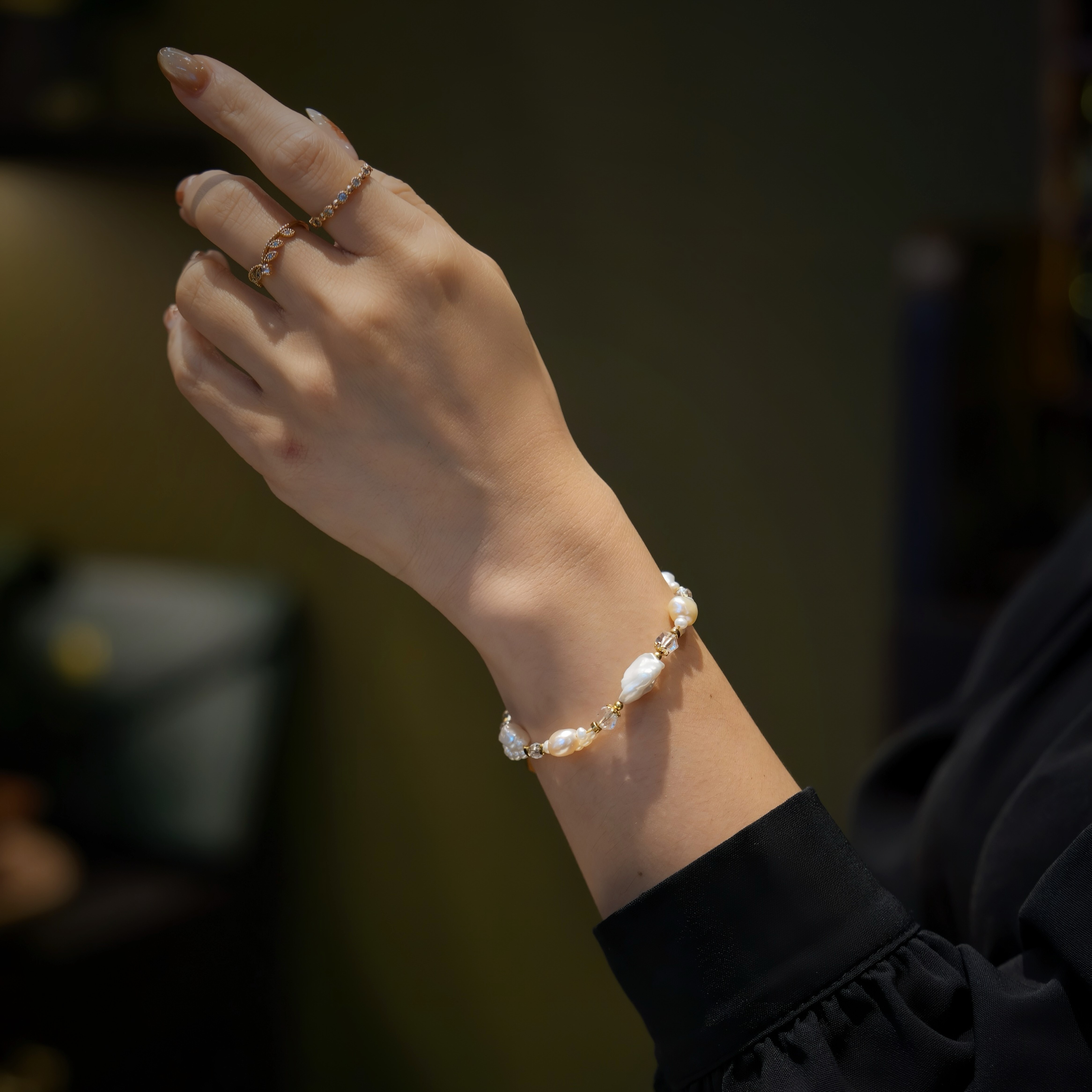 珍有意思｜珍珠鏈條手鍊 B0028