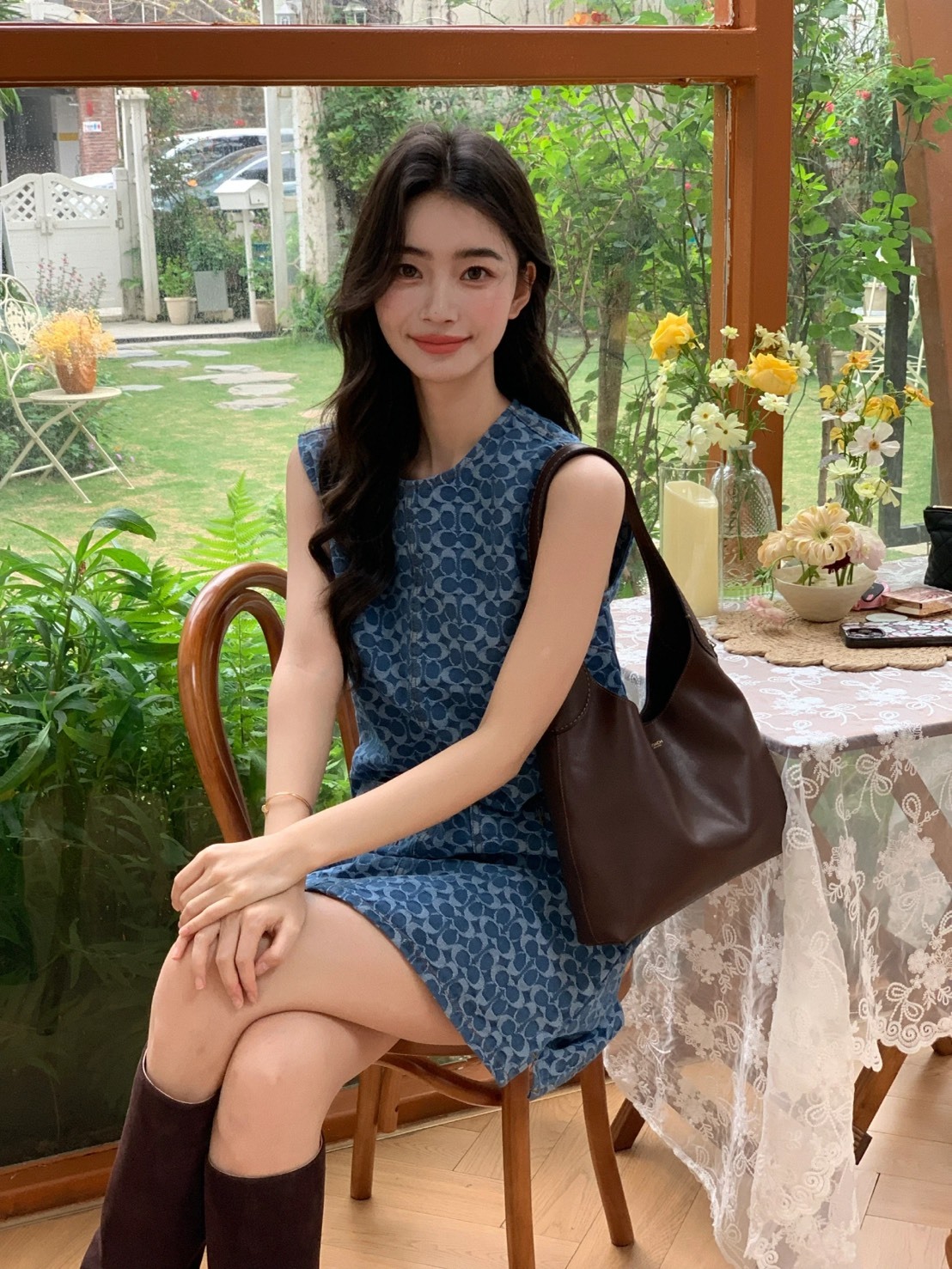 COACH BROOKLYN 28 皮革 麂皮 單肩 托特包