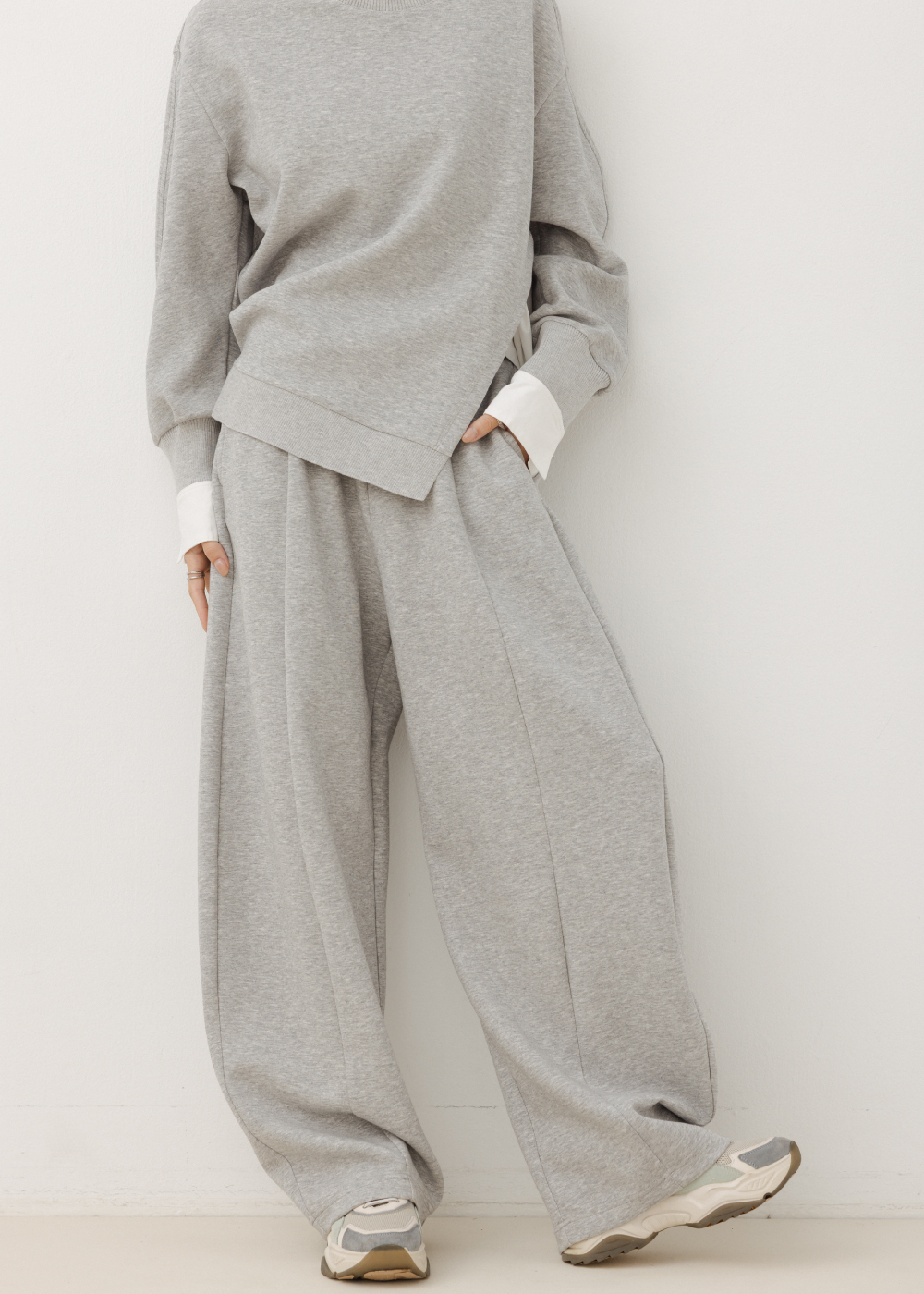 寬鬆闊腿垂墜感休閒長褲