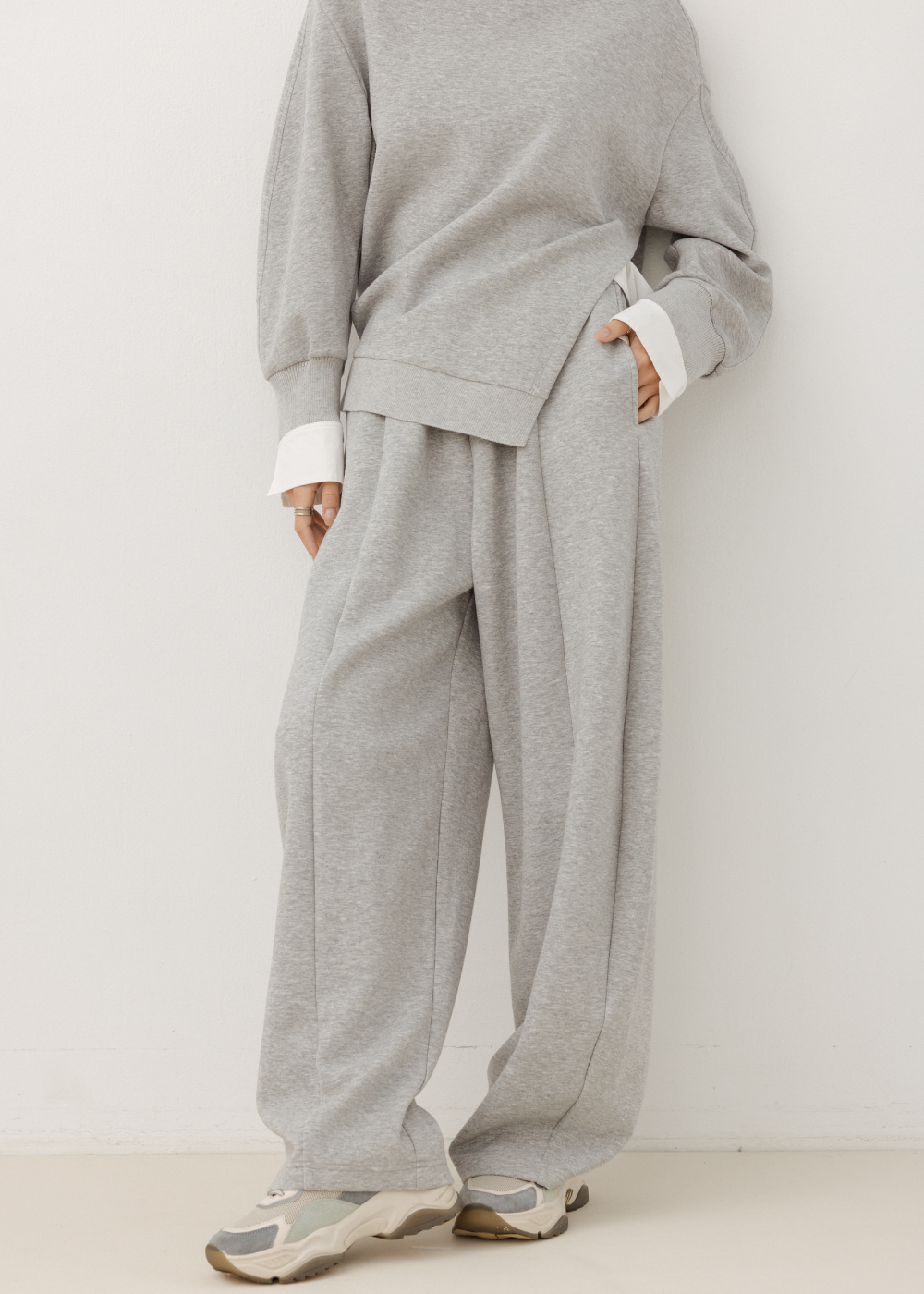 寬鬆闊腿垂墜感休閒長褲