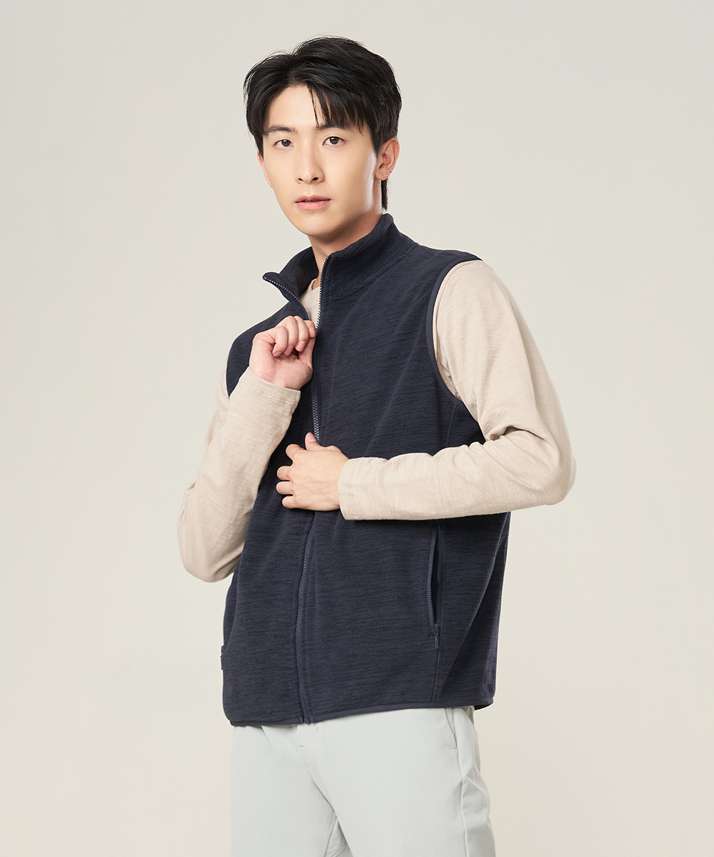 YA系列 超細刷絨男立領背心 UE142625