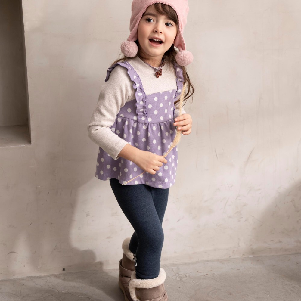 PIPPY百搭彈性棉下擺蝴蝶結內搭褲 麻灰